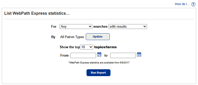WebPath Express statistics report page